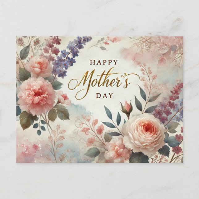 watercolor Mother’s Day postcard  (Front)