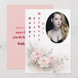 Watercolor Mothers Day Card Elegant Floral Photo 