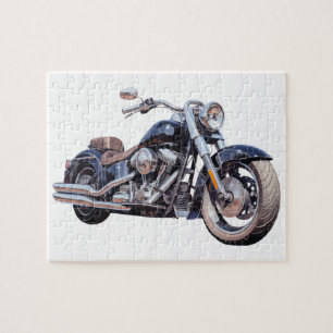Watercolor motorcycle jigsaw puzzle