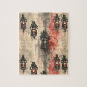 Watercolor motorcycles, bikers, racing, motorcycli jigsaw puzzle