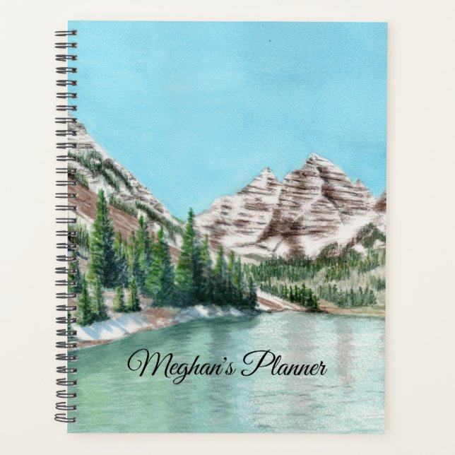 Watercolor mountain art planner (Front)