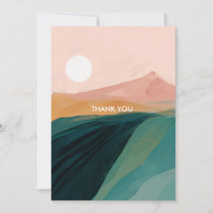 Watercolor Mountain Blank Thank You Card