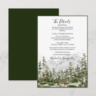 Watercolor Mountain Forest Rustic Wedding Enclosure Card