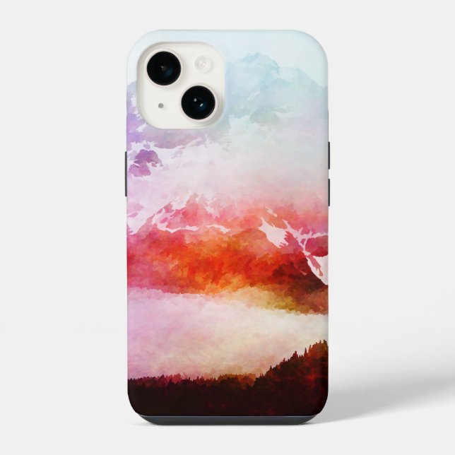 Watercolor Mountain iPhone Case (Back)