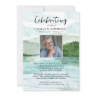 Watercolor Mountain Lake Celebration of Life Photo