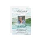 Watercolor Mountain Lake Celebration of Life Photo