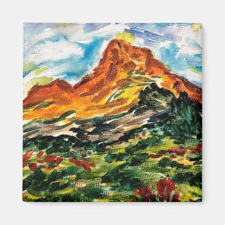 Watercolor mountain magnet