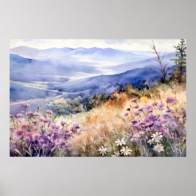Watercolor Mountain Nature Print (Front)
