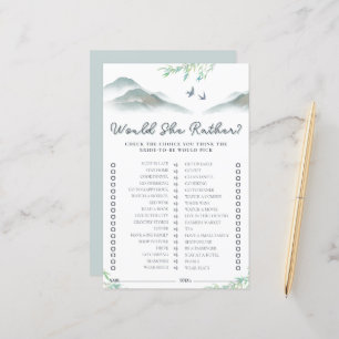 Watercolor Mountain Outdoor Bridal Shower Game 
