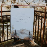 Watercolor Mountain Rehearsal Dinner Welcome Poster<br><div class="desc">This is a mountain wedding rehearsal dinner sign featuring a beautiful watercolor fall mountain scene and an elegant font pairing. Edit all wording and all colours except for the colour of the watercolor mountain scene. The colour of the evergreen drop is not editable. // For matching items, please visit the...</div>