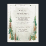Watercolor Mountain Rustic Grand Reopening Flyer<br><div class="desc">Our "Rustic Mountain" collection features watercolor landscapes paired with wood slice decorative items creating a sophisticated nature inspired look. Colour scheme consists of muted browns and blues with a touch of green. All information is in a combination of a script and serif font. Check our store for more items from...</div>