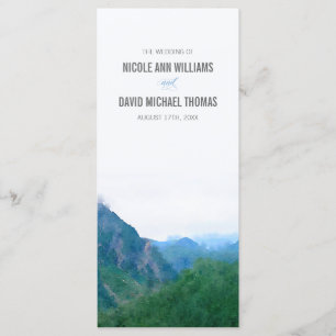 Watercolor Mountain Wedding Program