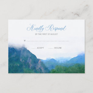 Watercolor Mountain Wedding RSVP Response
