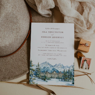 Watercolor Mountain   Whistler BC Wedding Invitation