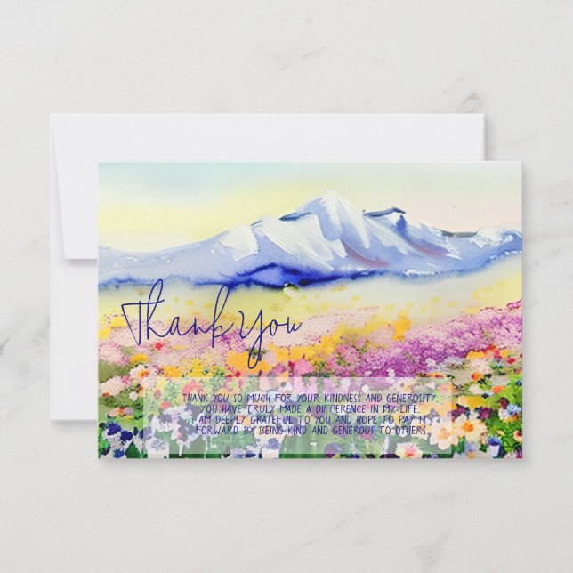 Watercolor mountain wildflowers customizable card (Front)