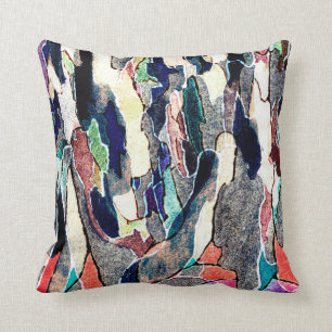 Watercolor Mountains Abstract Art Throw Pillow
