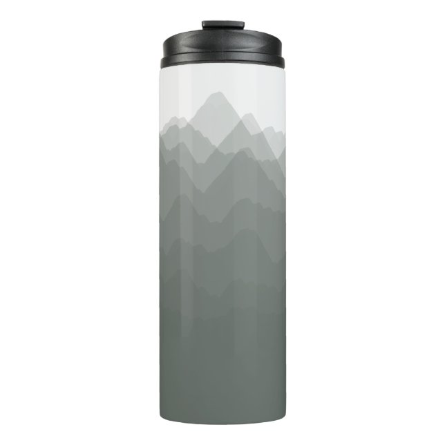 Watercolor Mountains Forest Thermal Tumbler (Front)