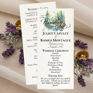Watercolor Mountains - Ivory Wedding Program