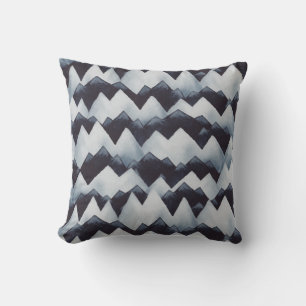 Watercolor Mountains Midnight Blue Throw Pillow