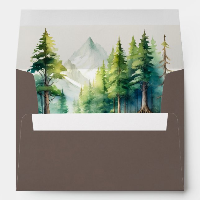 Watercolor Mountains - Mocha Envelope (Back (Bottom))