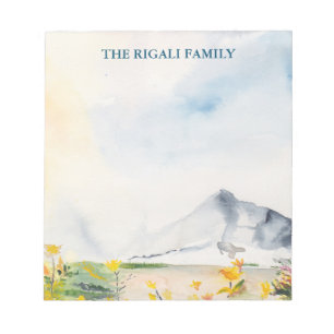 Watercolor Mountains Personalized Notepad