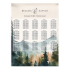 Watercolor Mountains & Pines Wedding Seating Chart