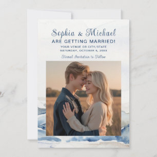 Watercolor Mountains Rustic Wedding Save the Date