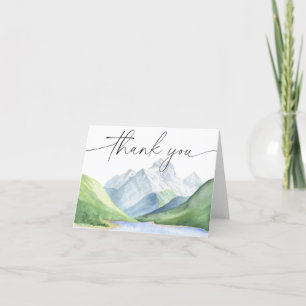 Watercolor mountains Thank you Card