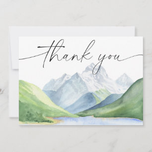 Watercolor mountains Thank you Card