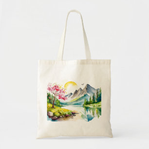 Watercolor Mountains Tote Bag