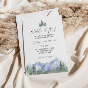 Watercolor Mountains Wedding Invitation