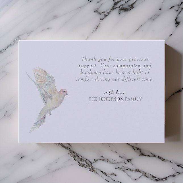 Watercolor Mourning Dove Funeral Thank You Card (Creator Uploaded)