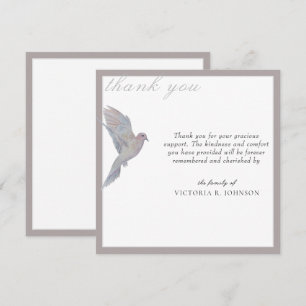 Watercolor Mourning Dove Funeral Thank You Card