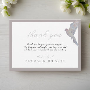 Watercolor Mourning Dove Memorial Thank You Card
