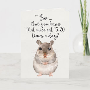 Watercolor Mouse Humour Happy Birthday Card