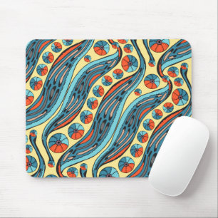 Watercolor Multicolor Wavy  Mouse Pad