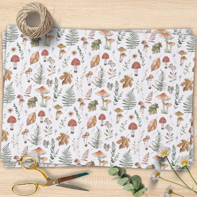 Watercolor Mushroom Botanical Pattern Decoupage Tissue Paper (Creator Uploaded)