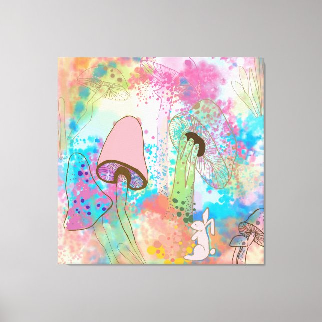 Watercolor Mushroom Canvas Print (Front)