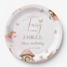 Watercolor Mushroom Fairy 3rd Birthday Forest 