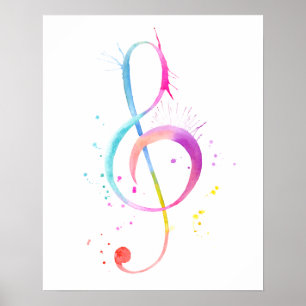 Watercolor Music Note Print