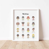 Watercolor My Feeling Chart Poster