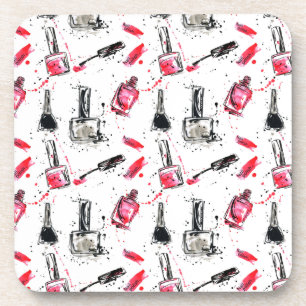 Watercolor Nail Polish Pattern Coaster