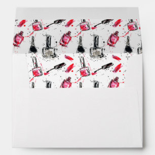 Watercolor Nail Polish Pattern Envelope