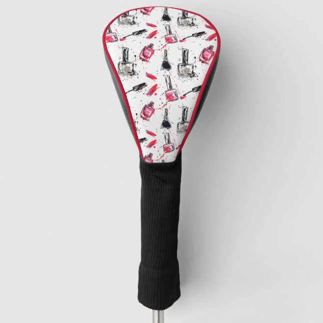 Watercolor Nail Polish Pattern Golf Head Cover (Front)