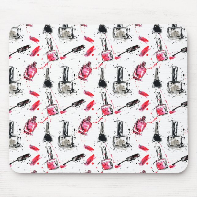 Watercolor Nail Polish Pattern Mouse Pad (Front)