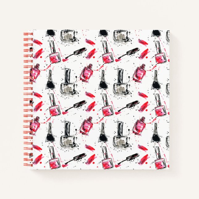 Watercolor Nail Polish Pattern Notebook (Front)