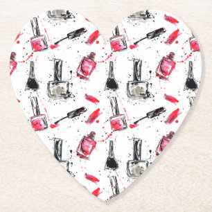 Watercolor Nail Polish Pattern Paper Coaster