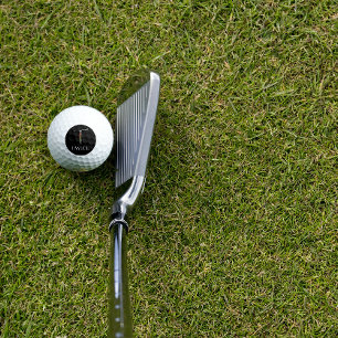 Watercolor name letter T blue Stay at home mom  Golf Balls