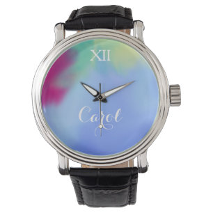 Watercolor Name Personalized  Watch