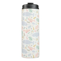 Watercolor Narwhal & Seal Pattern